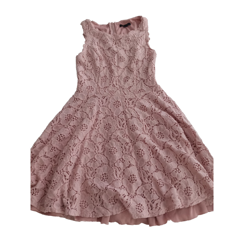 City Studio Pink Lace Fit & Flare Dress Size 3 Sleeveless Floral Cocktail Prom